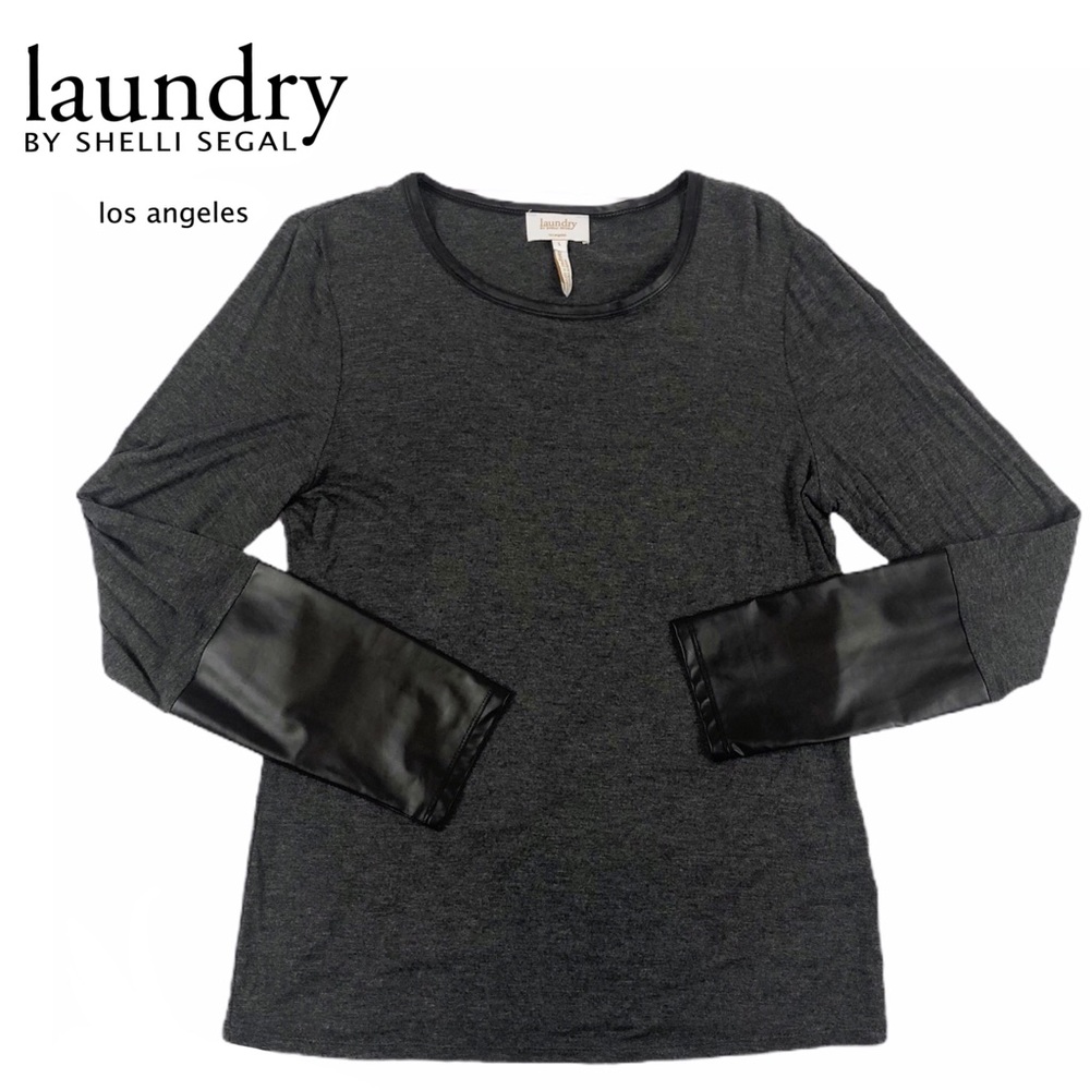 Laundry Shelli Segal Long Sleeve Faux Leather